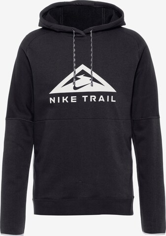 NIKE Sportsweatshirt 'DF Trail' in Zwart: voorkant