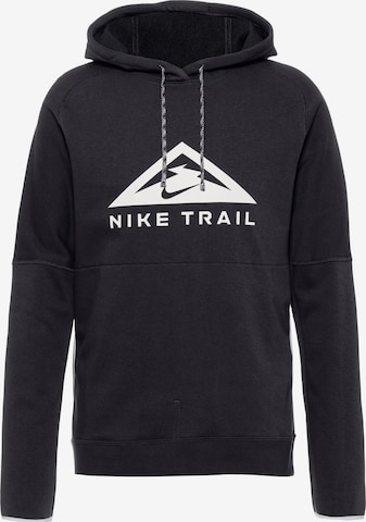 NIKE Athletic Sweatshirt 'DF Trail' in Black: front