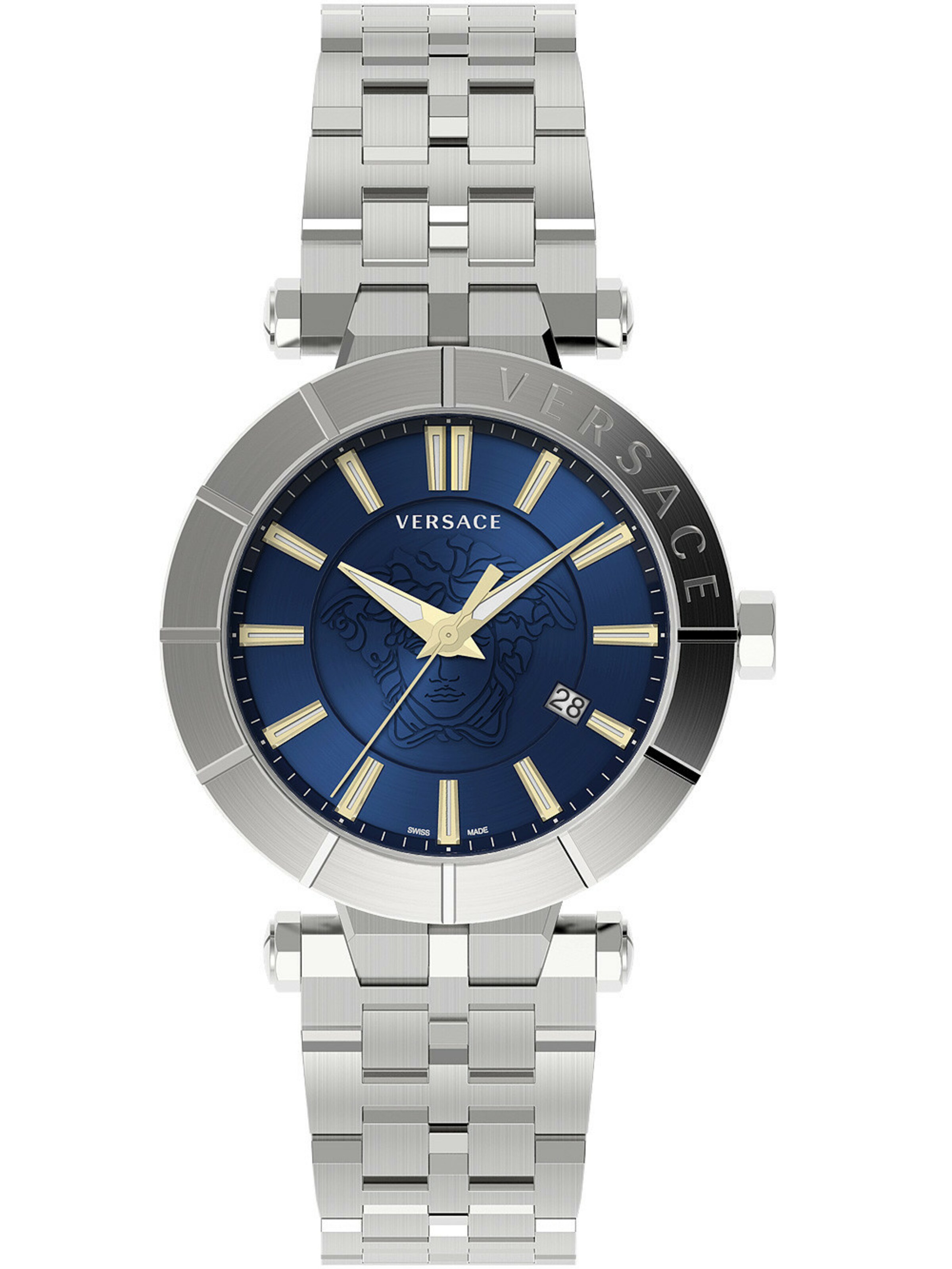 VERSACE Analoguhr 'V-Race' in Silber: Vorderseite