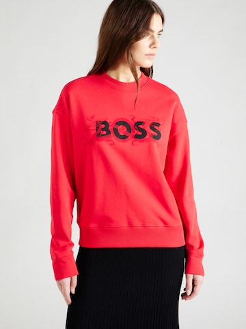 BOSS Black Sweatshirt 'Econa' in Rood: voorkant