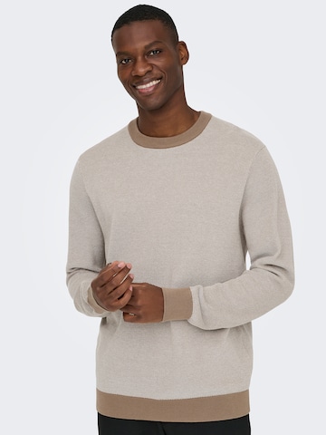 Only & Sons Sweater 'ONSTAP' in Beige: front