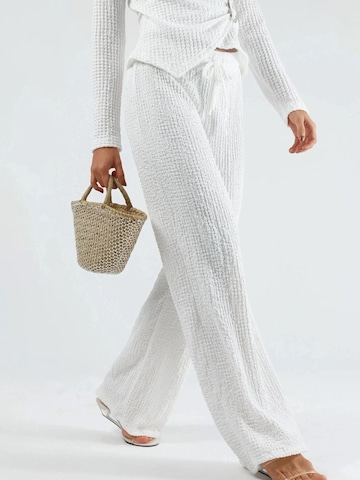 Wide leg Pantaloni di Busem in bianco: frontale