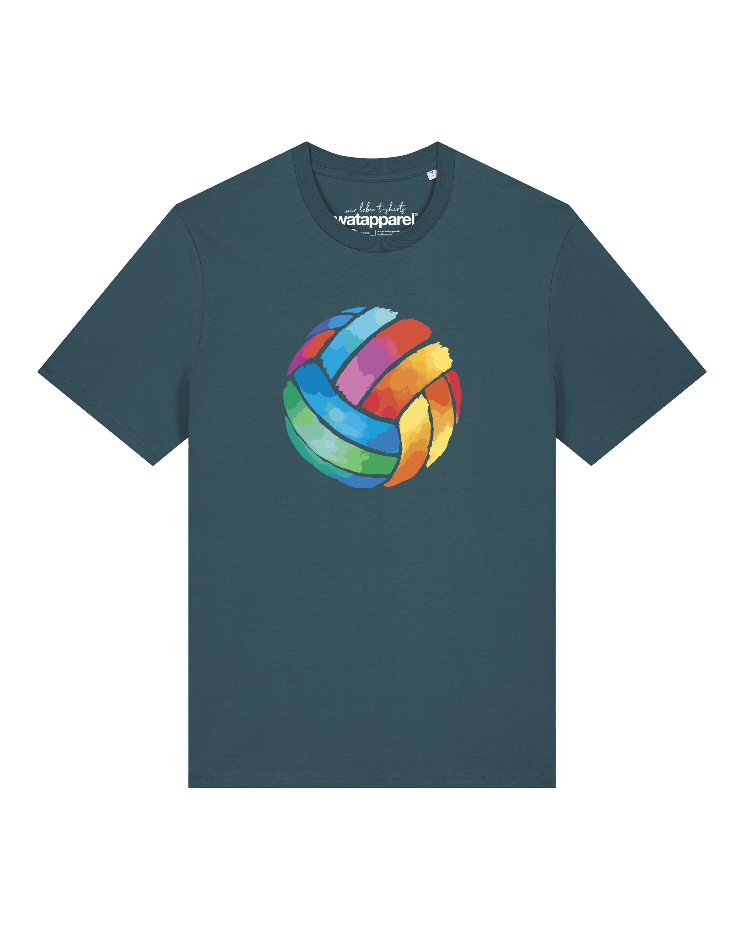 T-Shirt 'Volleyball In Watercolor' Watapparel en vert : devant