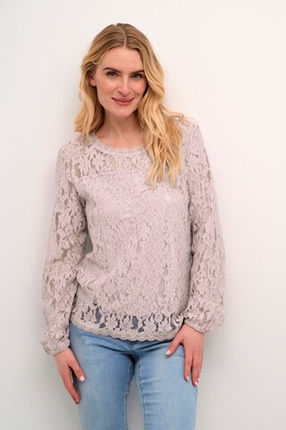 Cream Blouse 'Kit' in Beige: voorkant