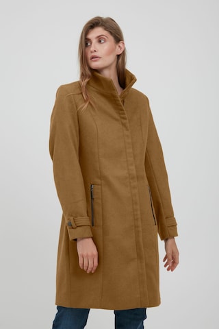 Fransa Between-Seasons Coat in Brown: front