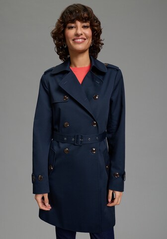 LAURA SCOTT Between-Seasons Coat in Blue: front