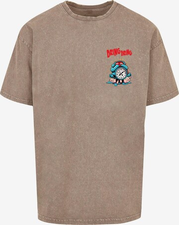 Merchcode Shirt 'Alarm Clock Comic' in Brown: front