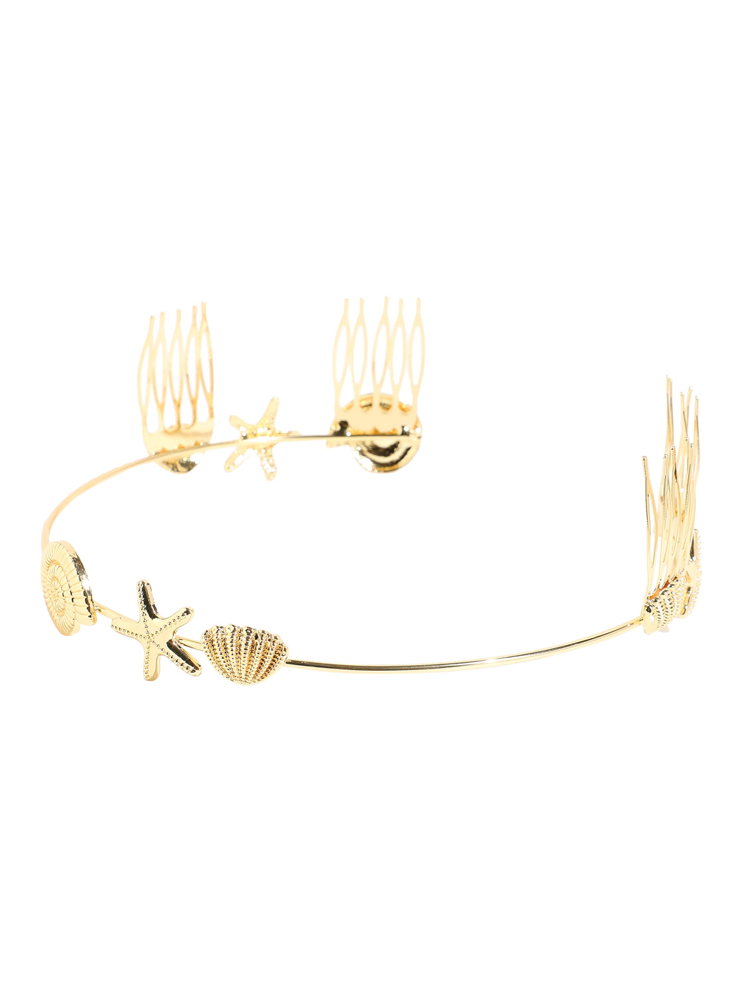 Ornamento per i capelli 'Nshima' di SOHI in oro: frontale