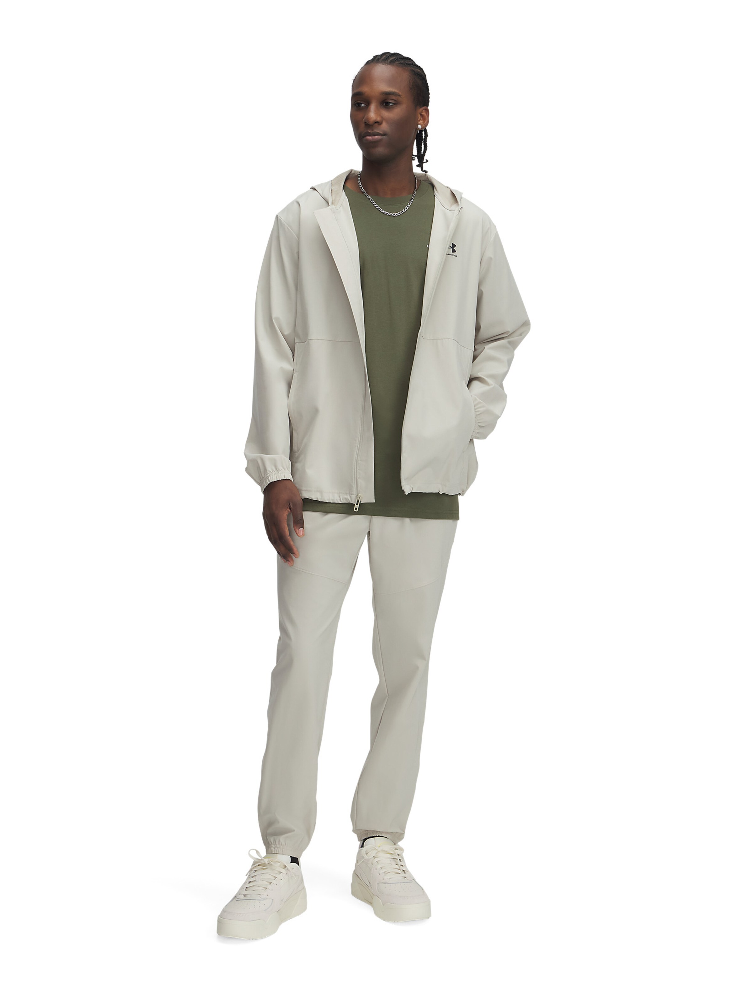 UNDER ARMOUR Tapered Sportbroek 'Vibe' in Groen: voorkant