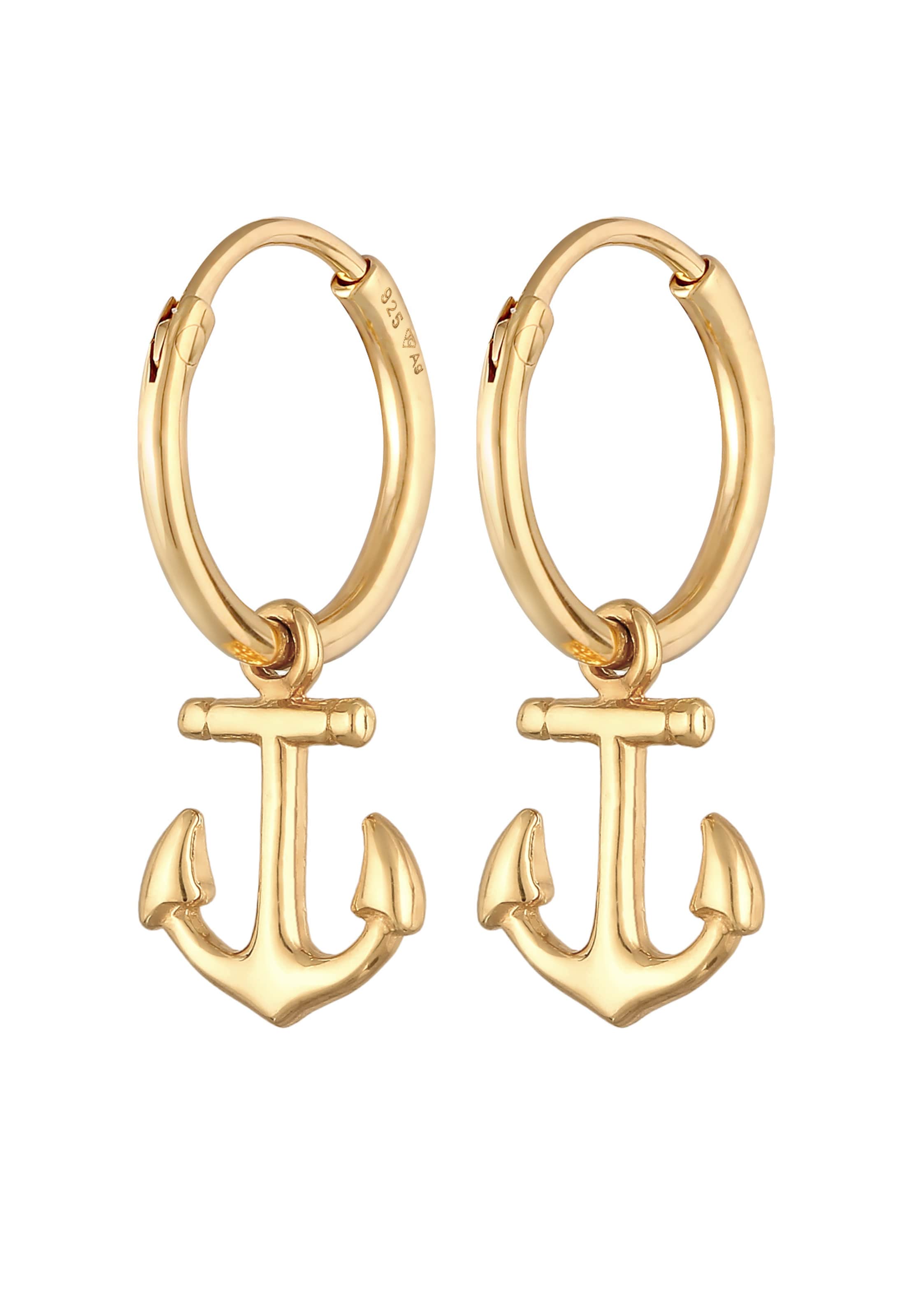 ELLI Ohrringe 'Anker' in Gold: Vorderseite