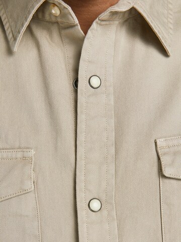 JACK & JONES Regular fit Button Up Shirt 'Sheridan' in Beige