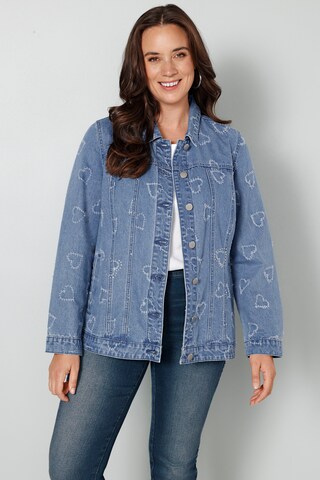 MIAMODA Between-Season Jacket in Blue: front