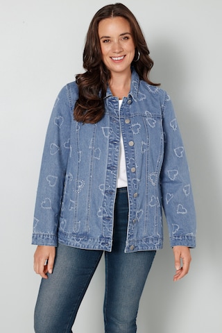 MIAMODA Between-Season Jacket in Blue: front