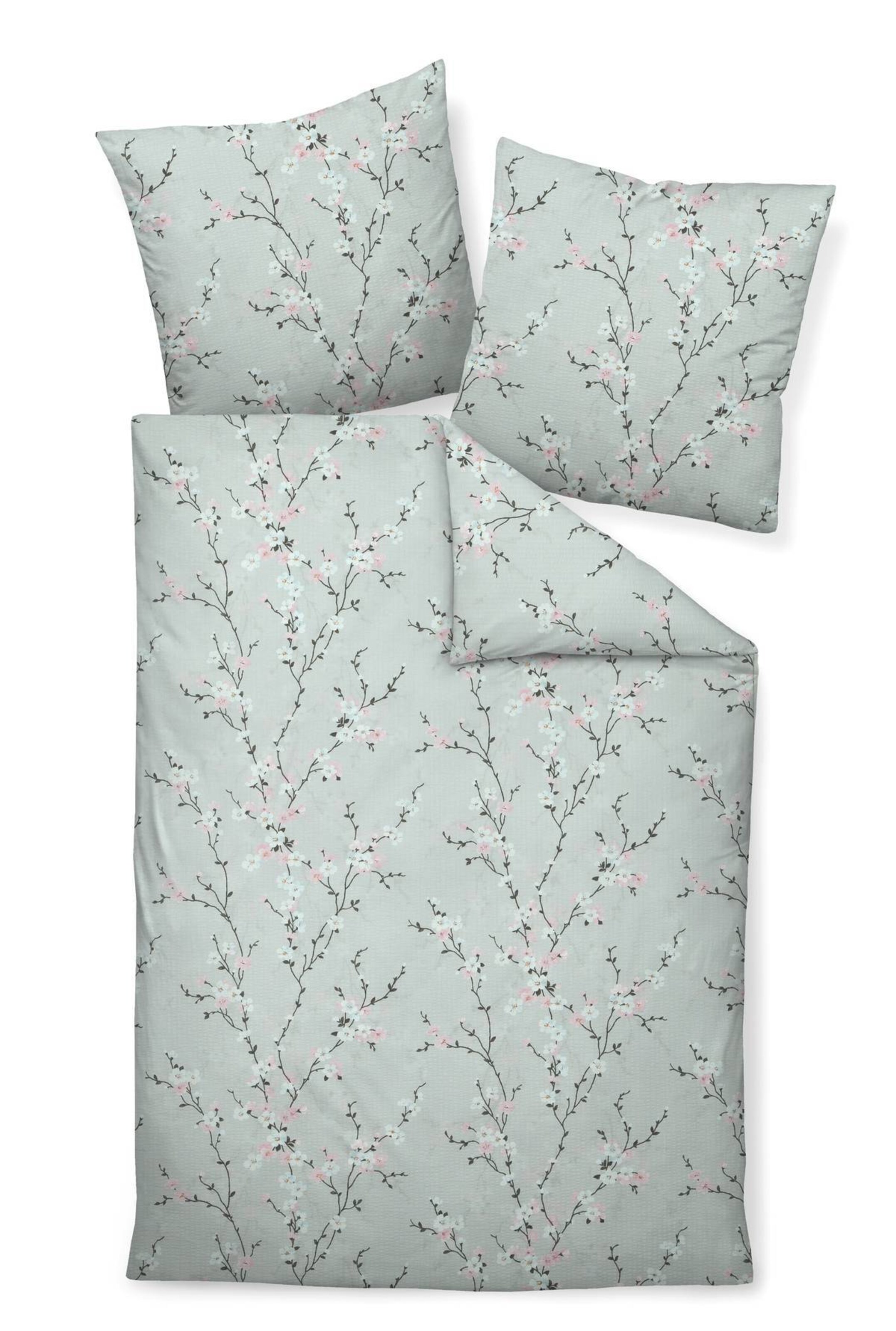 JANINE Dekbedovertrek 'Janine' in Grijs: voorkant