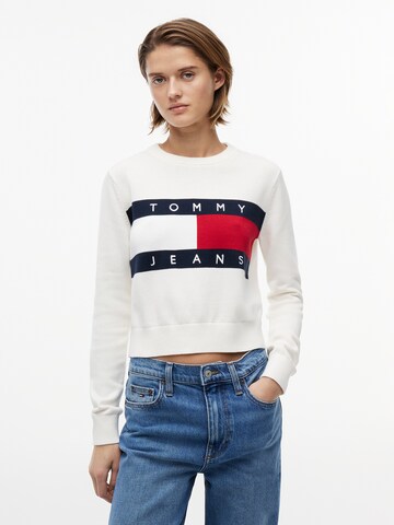Tommy Jeans Πουλόβερ σε λευκό: μπροστά