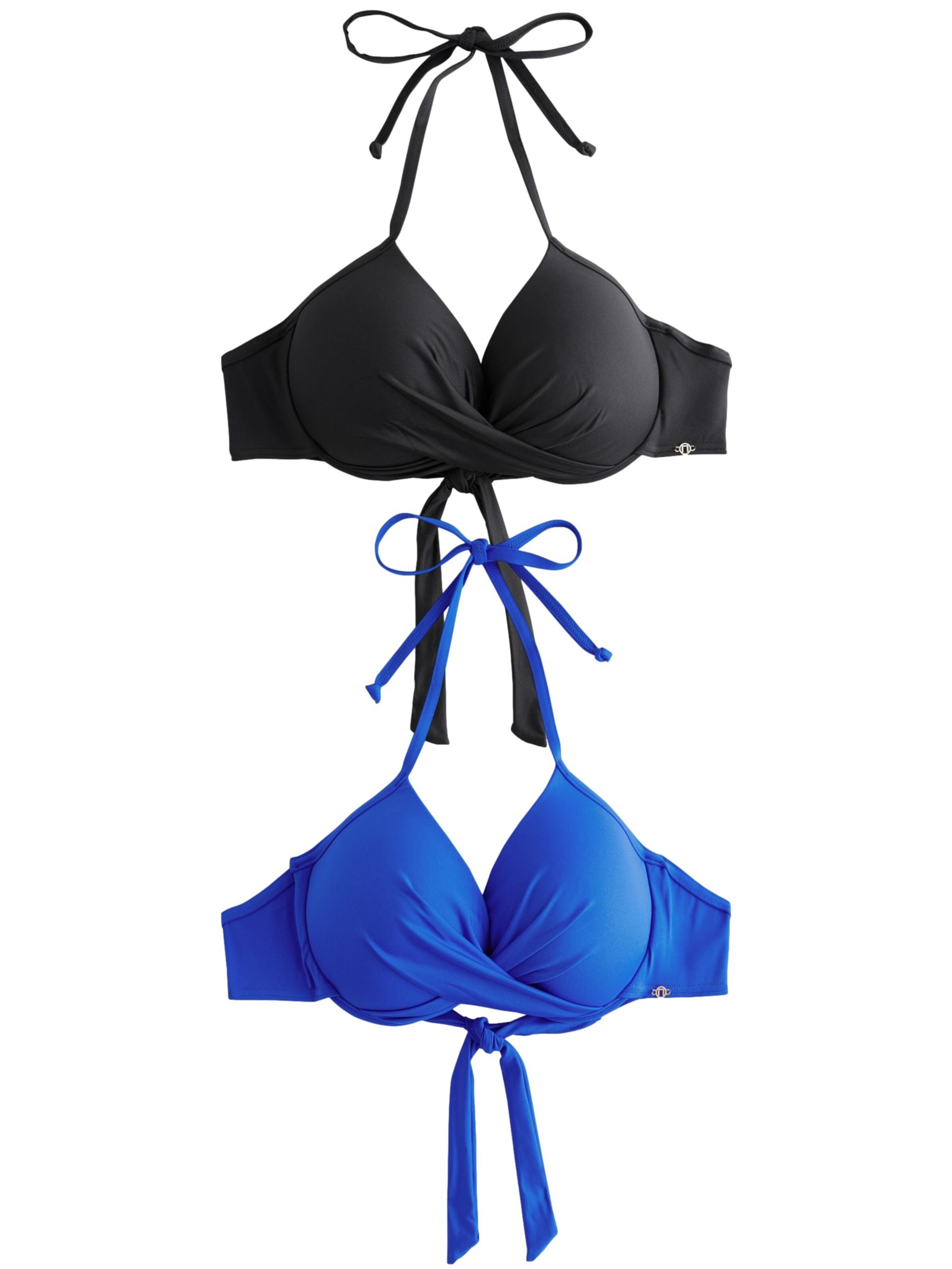 Next - Push-up Top de bikini en azul: frente