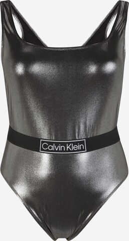 Calvin Klein Swimwear Plus Μπουστάκι Ολόσωμο μαγιό σε γκρι: μπροστά