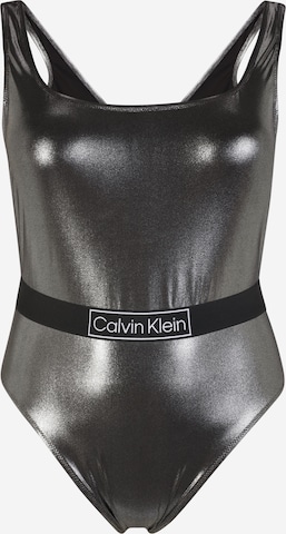 Calvin Klein Swimwear Plus Badpak in Grijs: voorkant