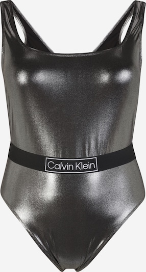 Calvin Klein Swimwear Plus Maillot de bain en gris argenté / noir / blanc, Vue avec produit