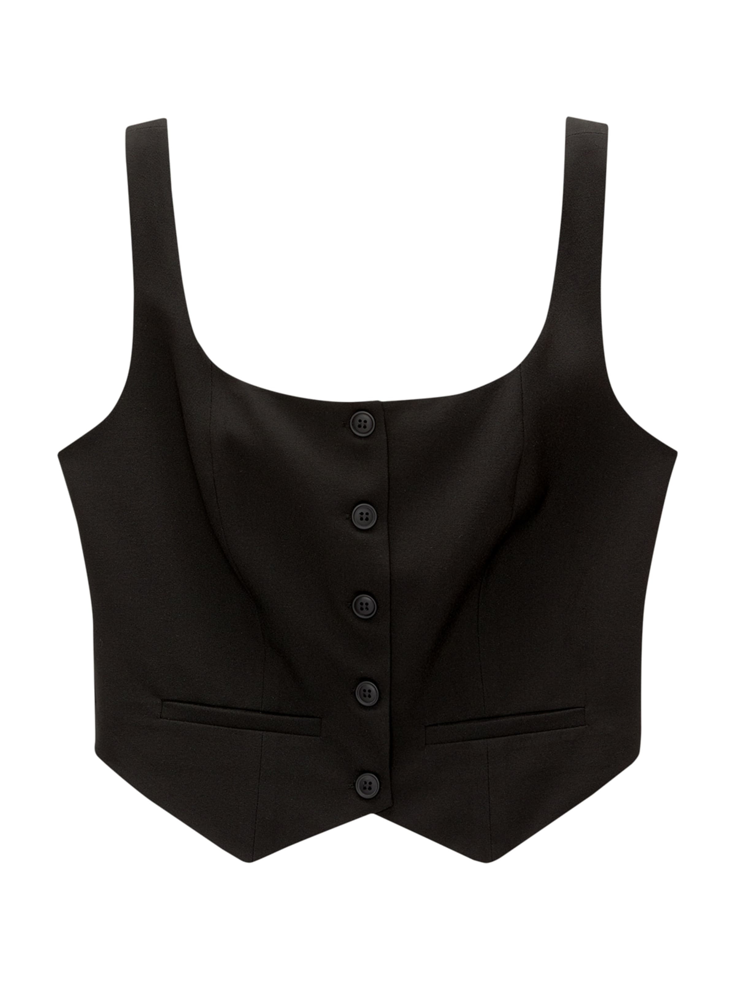 Pull&Bear Suit vest in Black: front