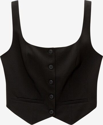 Pull&Bear Suit Vest in Black: front