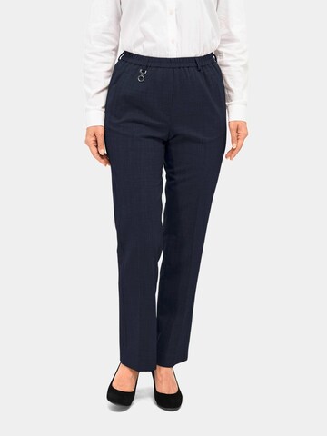 Goldner Regular Trousers with creases 'Louisa' in Blue: front