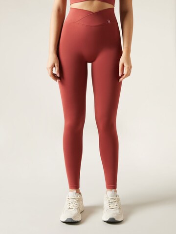 CALZEDONIA Skinny Leggings V-Shape Seamless in Braun: Vorderseite