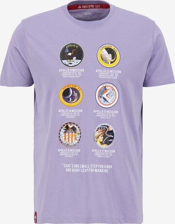 ALPHA INDUSTRIES - Camisa 'Apollo Mission' em roxo: frente