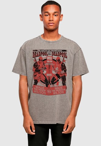 ABSOLUTE CULT Shirt 'Deadpool - Deadpool Vs Deadpool' in Grey: front