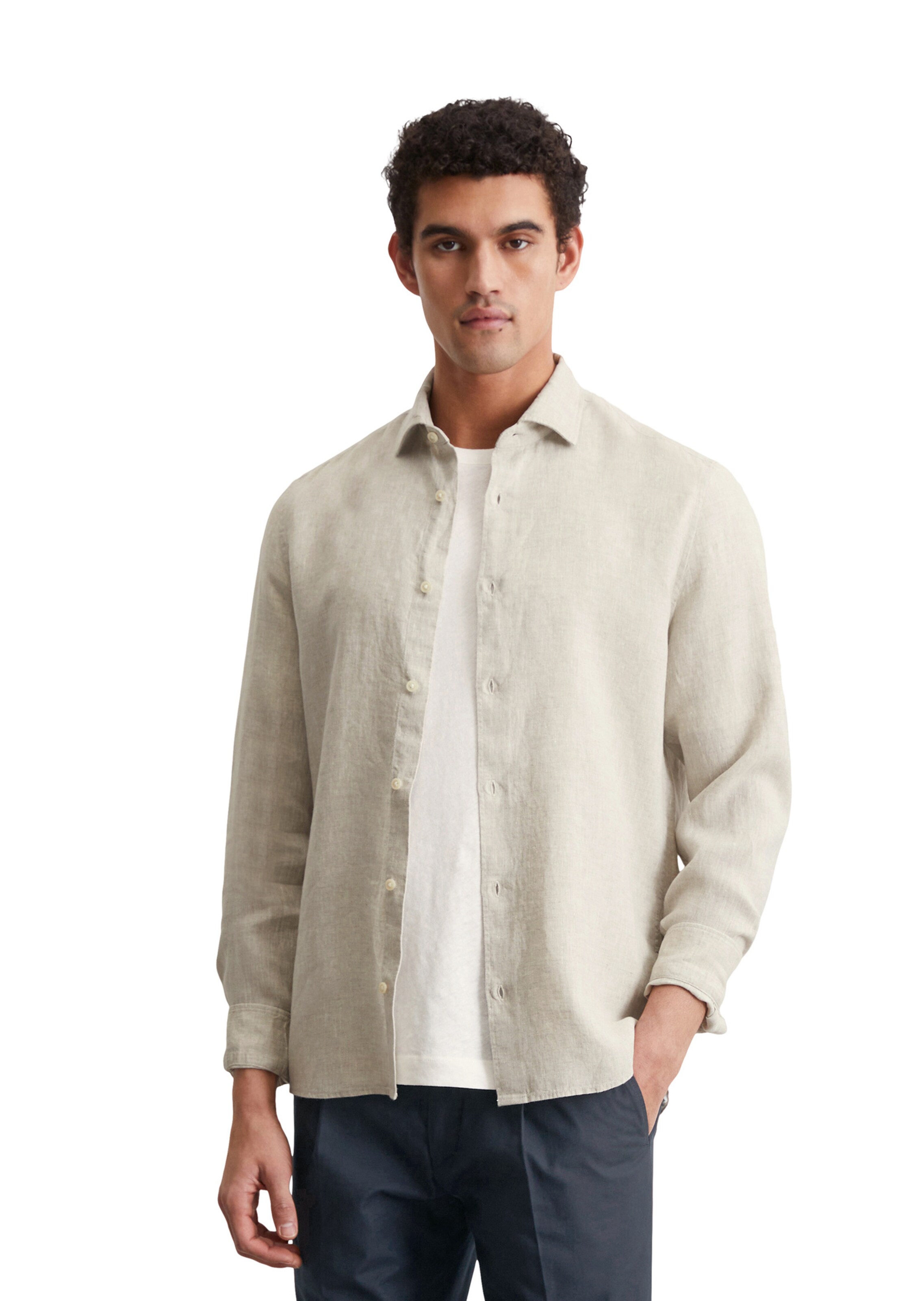 Marc O'Polo Regular Fit Hemd in Beige: Vorderseite