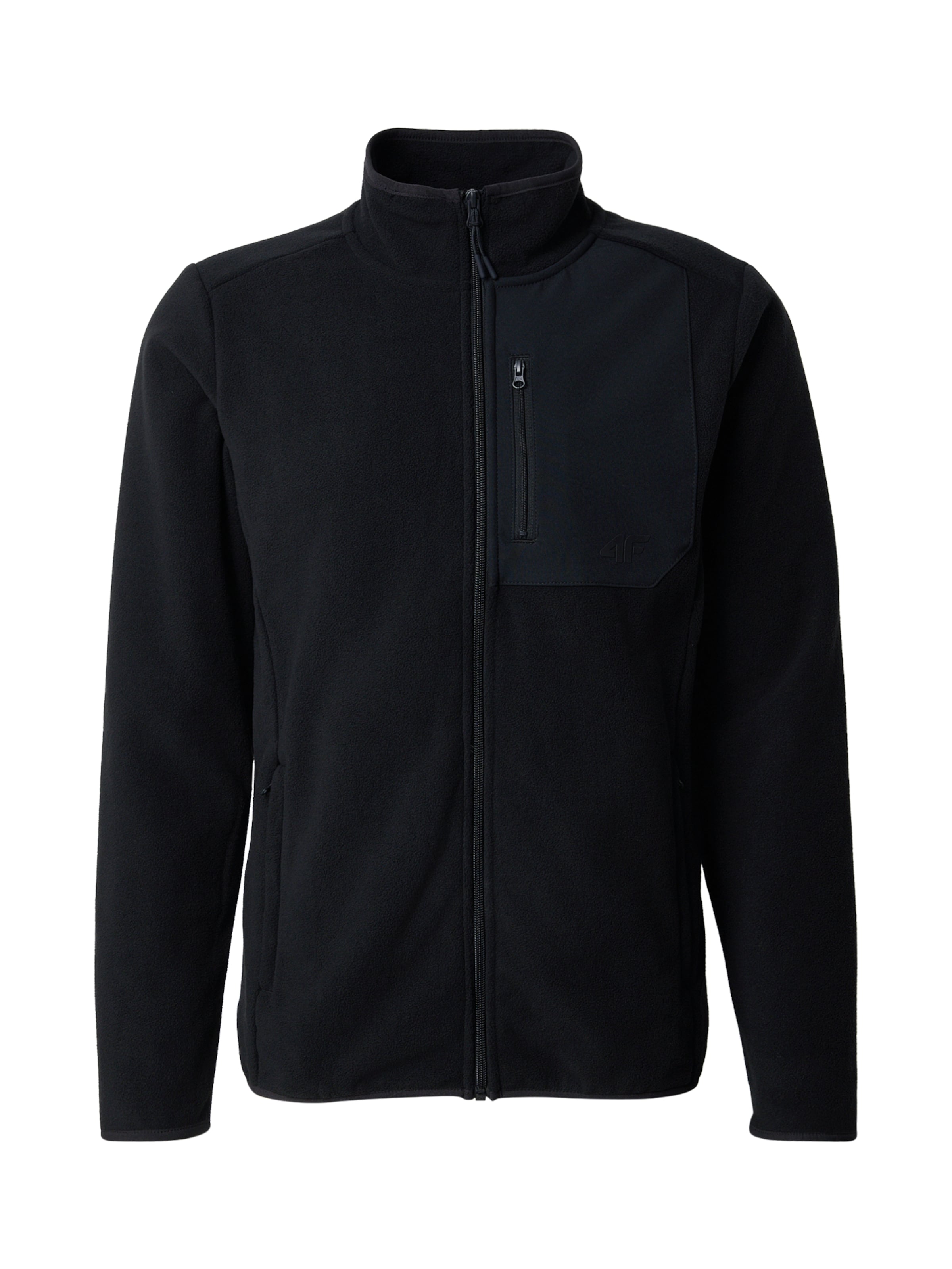 4F Λειτουργική ζακέτα φλις &#x27;FLEECE&#x27; σε μαύρο: μπροστά
