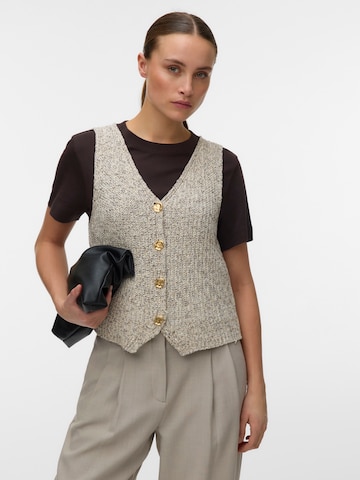 VERO MODA Gebreide bodywarmer 'VMPENELOPE' in Beige: voorkant