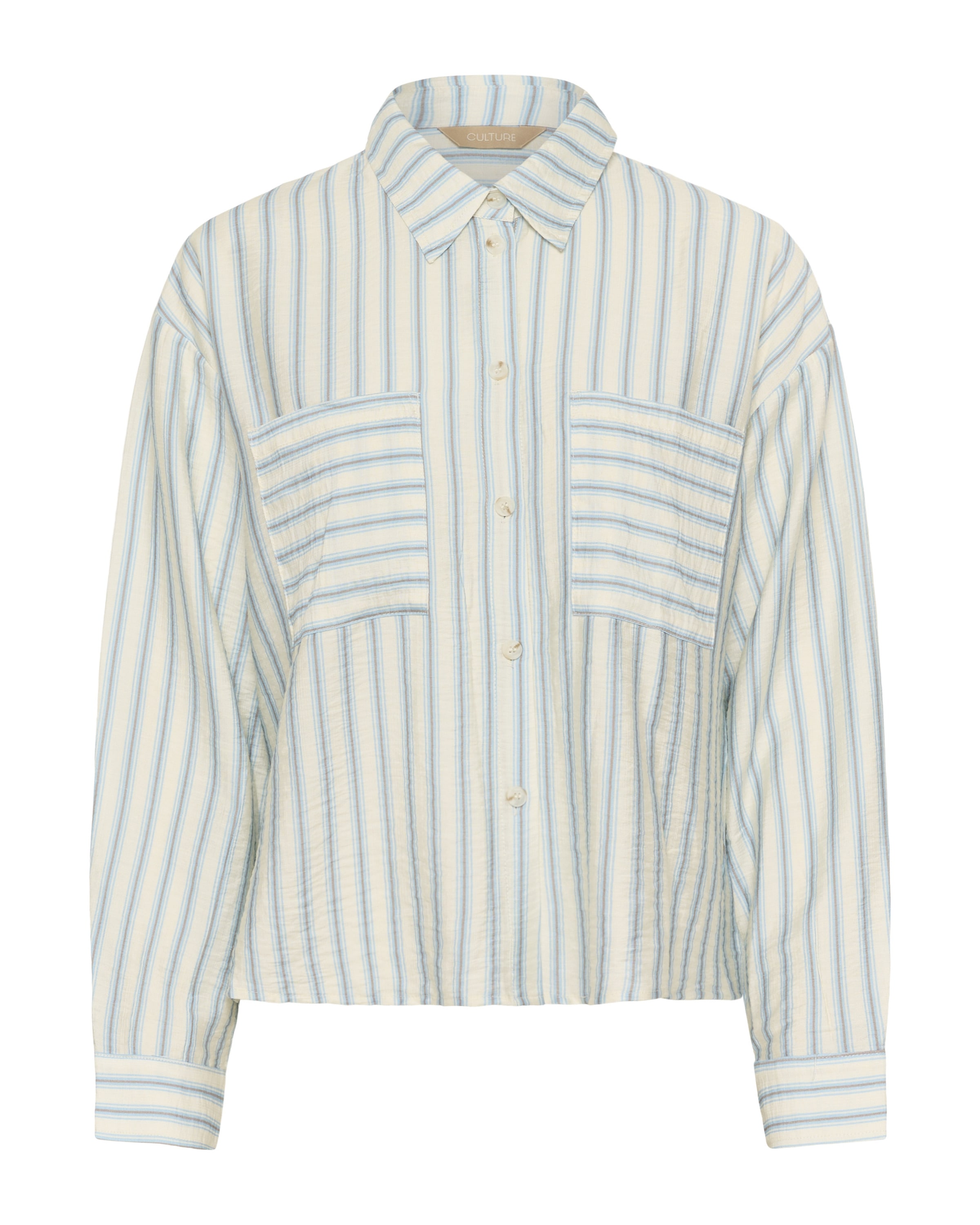 CULTURE Blouse 'CUantomine' in de kleur Blauw / Lichtgeel, Productweergave