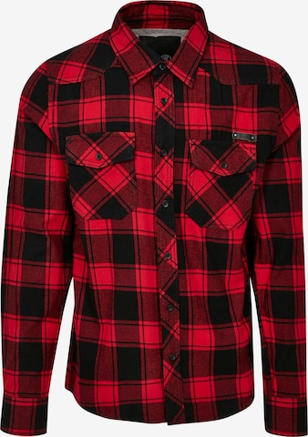 Brandit Regular fit Button Up Shirt in Red: front