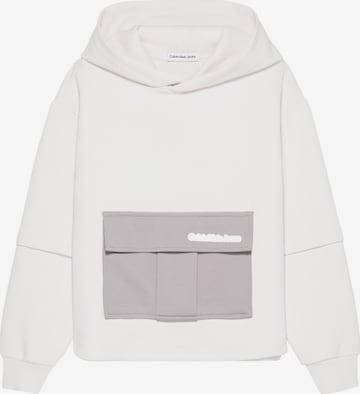 Calvin Klein Jeans Sweatshirt in Weiß: predná strana