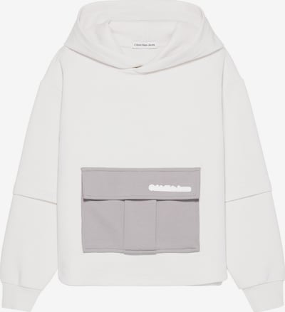 Calvin Klein Jeans Sweatshirt in de kleur Grijs / Wit, Productweergave