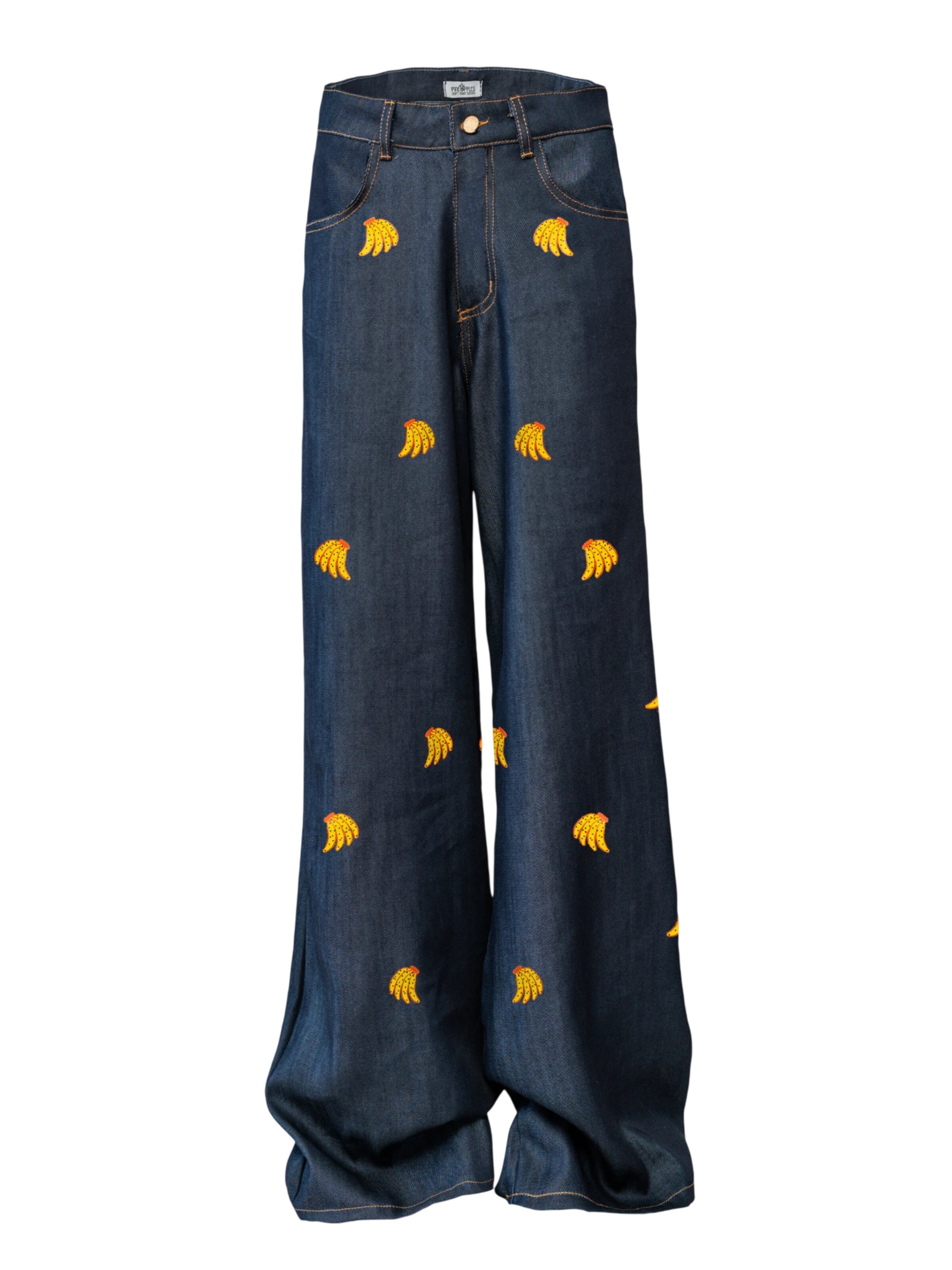 Pineapples Don't Have Sleeves Loose fit Jeans 'Are Bananas!' in Blue: front