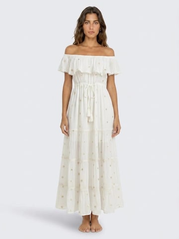 Miss June Jurk 'Robe Longue Kate' in Wit: voorkant