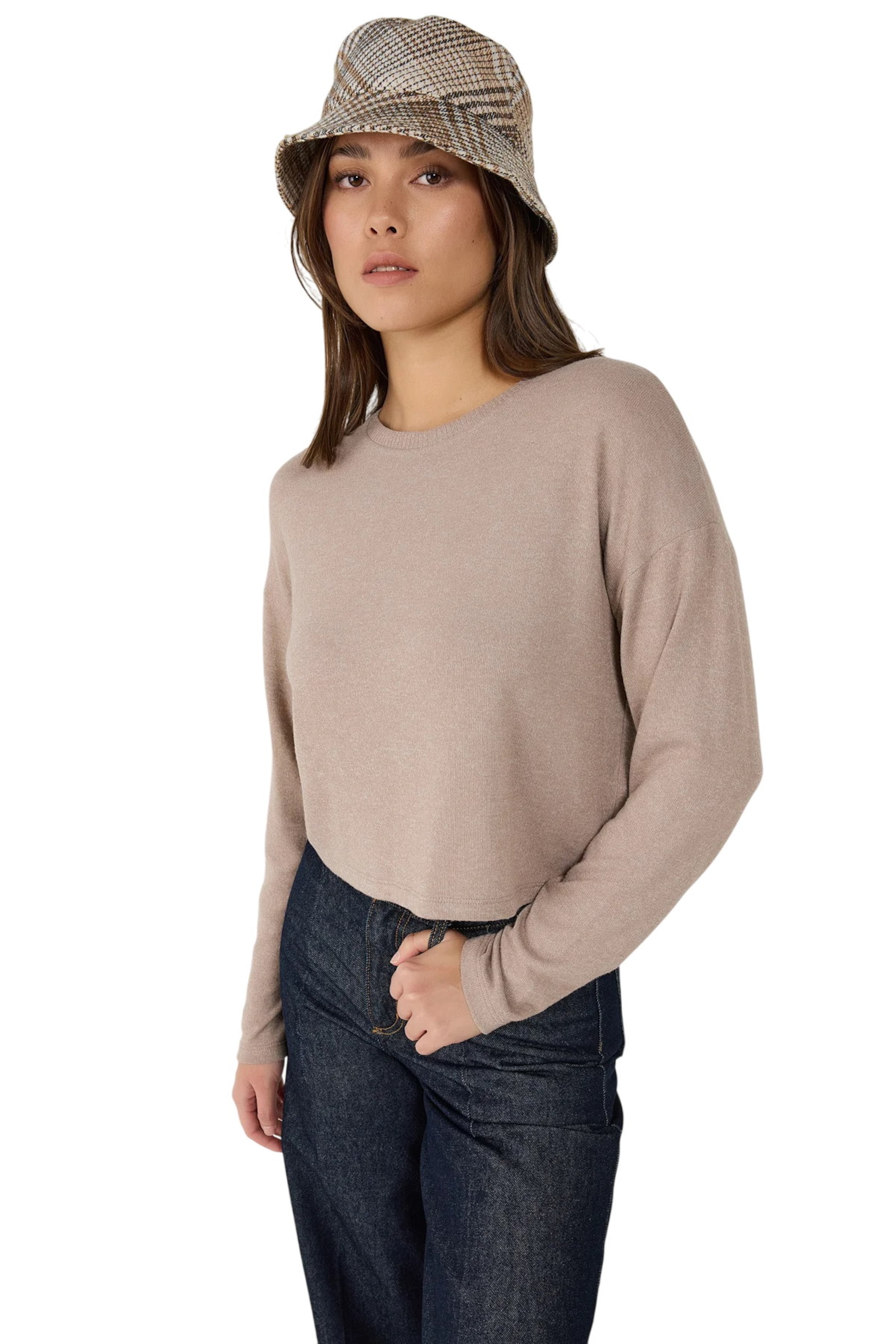 No Matter What Pullover in Beige: Vorderseite