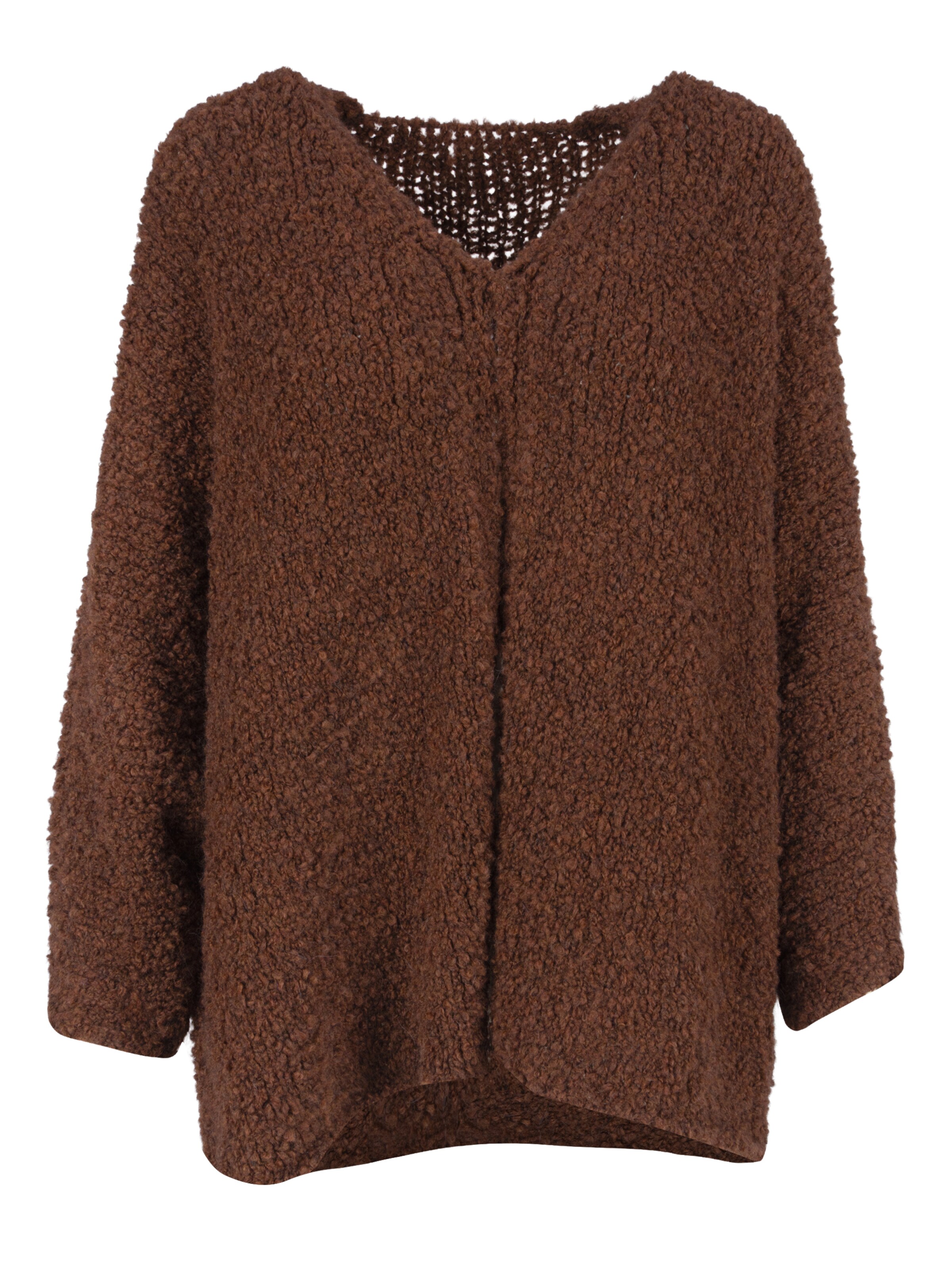 Seasons of April Gebreid vest 'Robin' in Bruin: voorkant