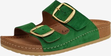 MUBB Mules in Green: front