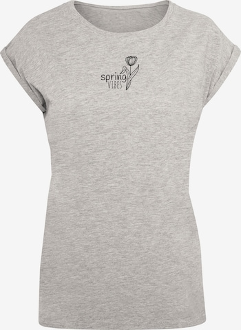 Merchcode Shirt 'Spring - Vibes' in Grijs: voorkant