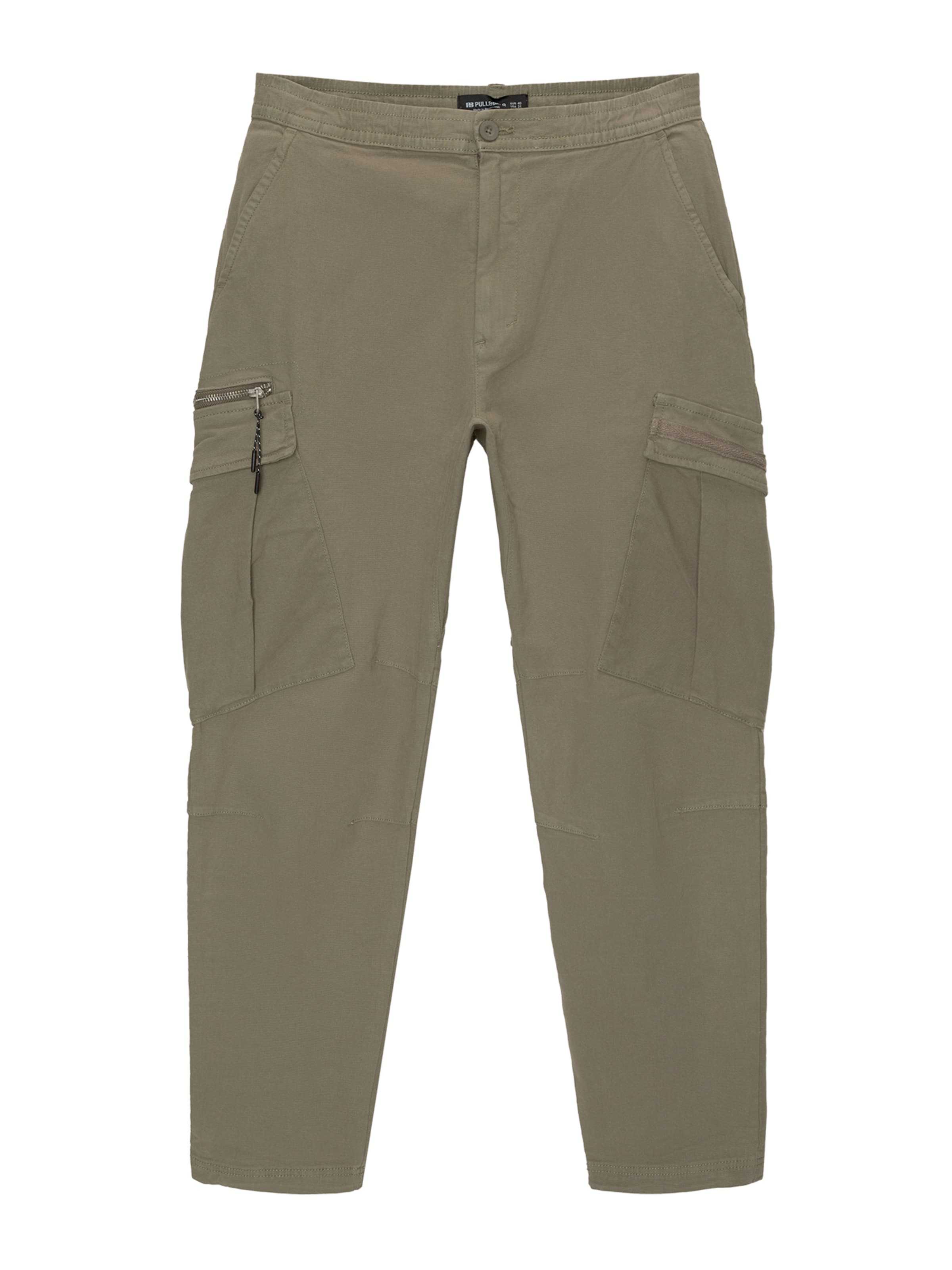 Pull&Bear Tapered Cargo trousers in Beige: front