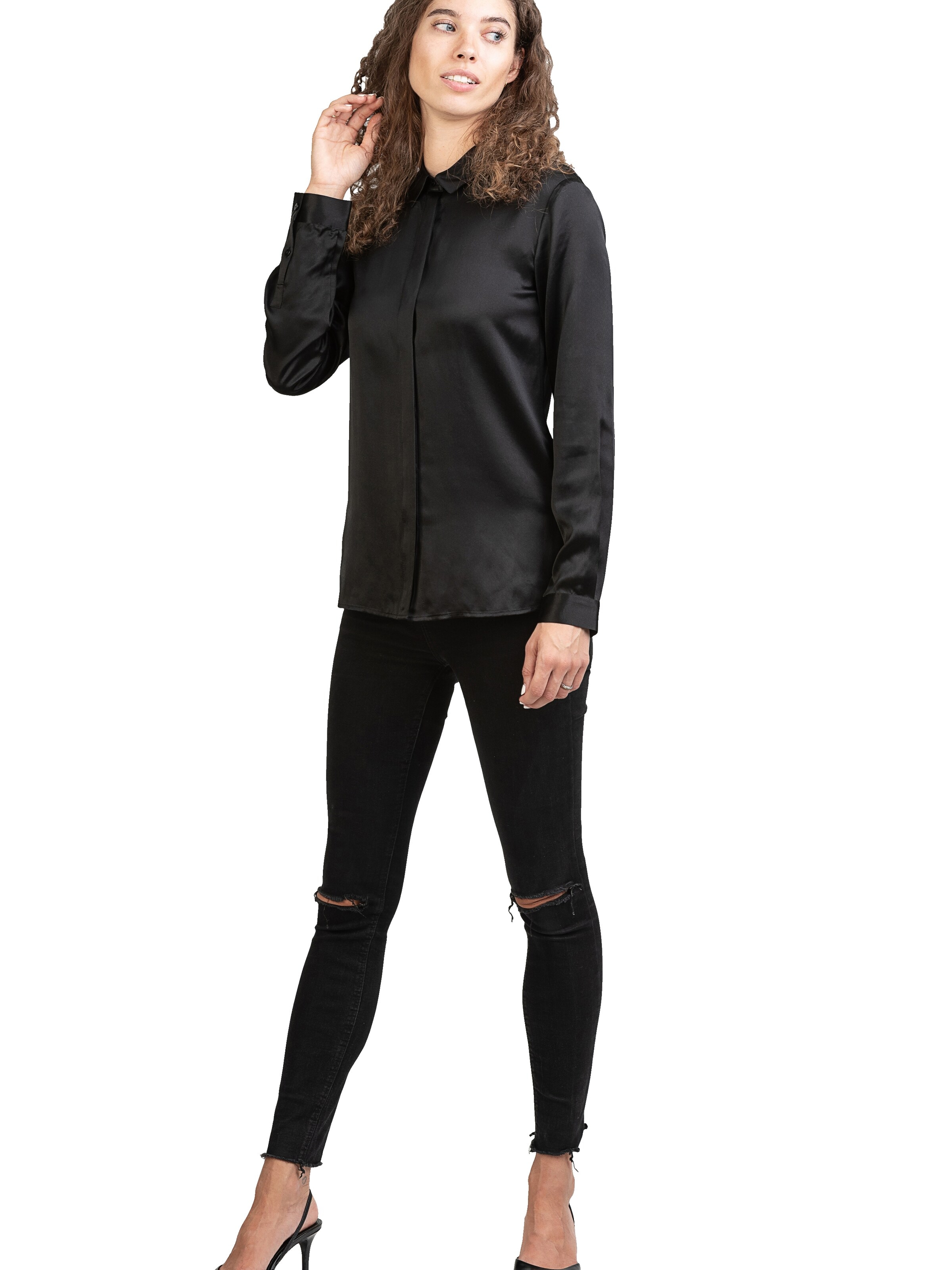 Posh Gear - Blusa 'Seidenbluse Camicia da Donna' en negro