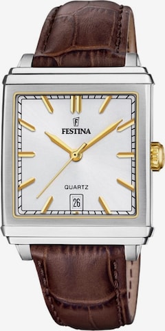 Montre à affichage analogique FESTINA en argent : devant