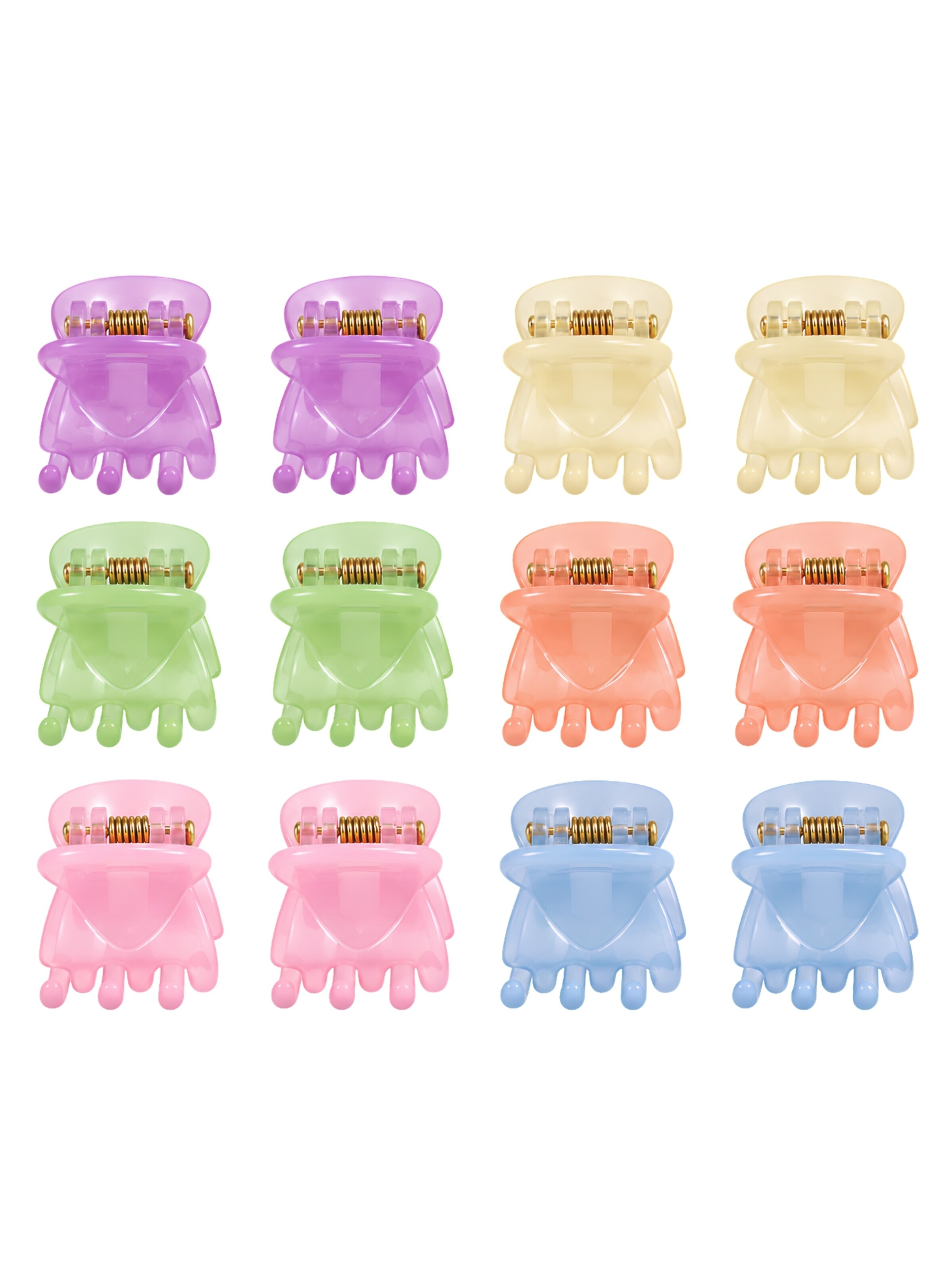 soho Hair accesoires Hårsmykke 'Lucca Mini Hair Clips - Pastel' i 2.5 cm x 2.5 cm i blandingsfarvet, Produktvisning