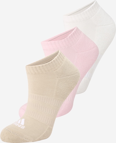 ADIDAS SPORTSWEAR Chaussettes de sport 'Cushioned -cut 3 Pairs' en beige / rose / blanc cassé, Vue avec produit