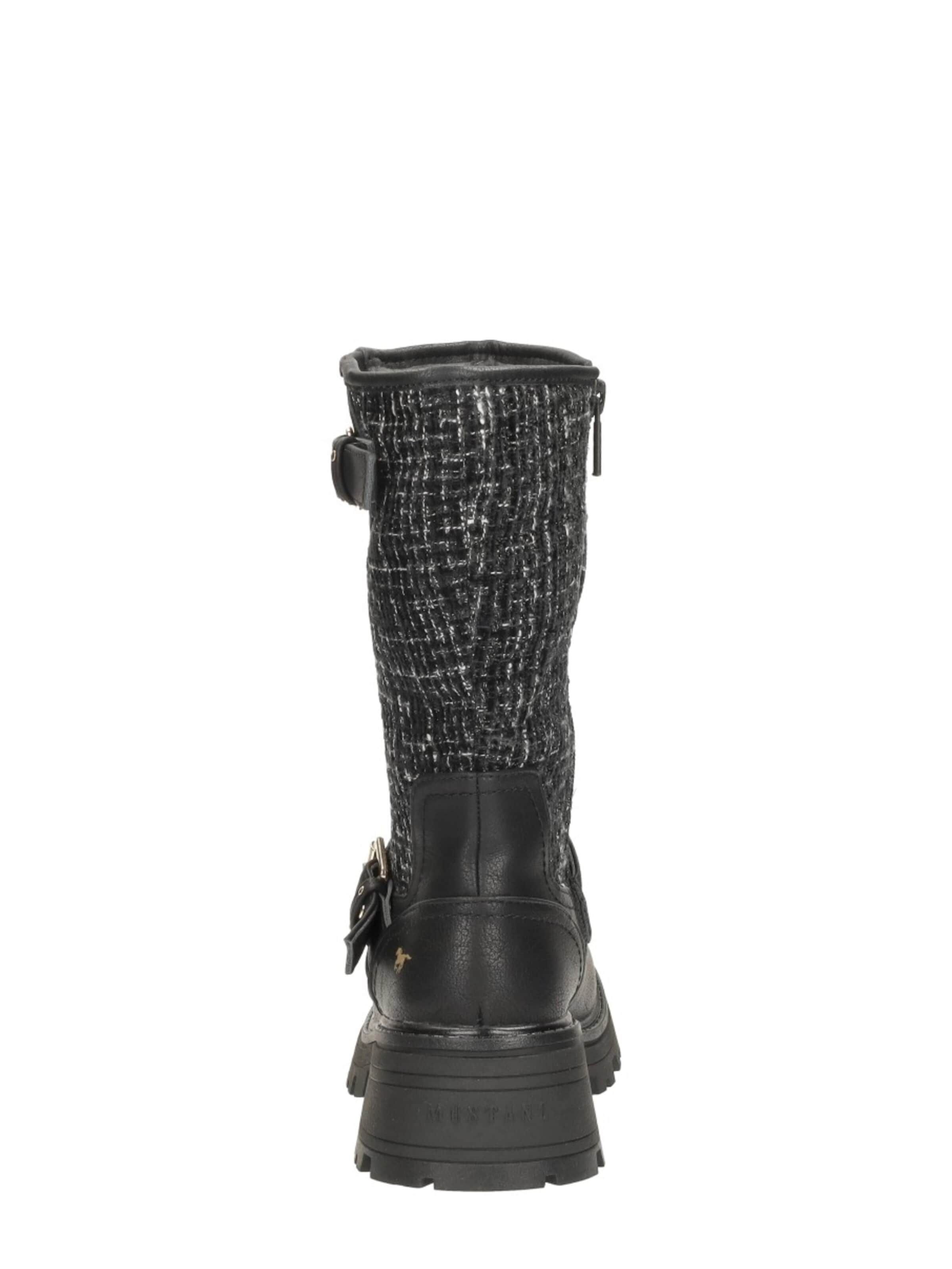 MUSTANG Boots 'Enkellaarsjes Plat' in Black