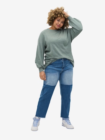 Zizzi Tapered Jeans 'STRAIGHT' in Blauw: voorkant