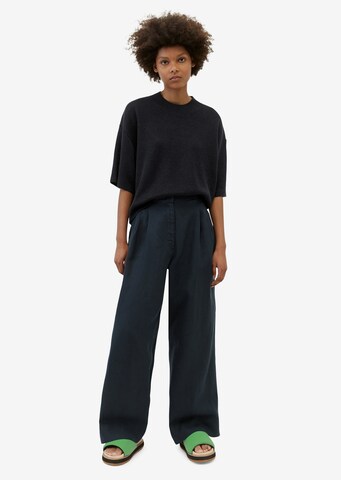 Wide leg Pantaloni con pieghe di Marc O'Polo in blu